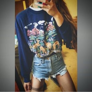 Vintage nature animal retro sweater